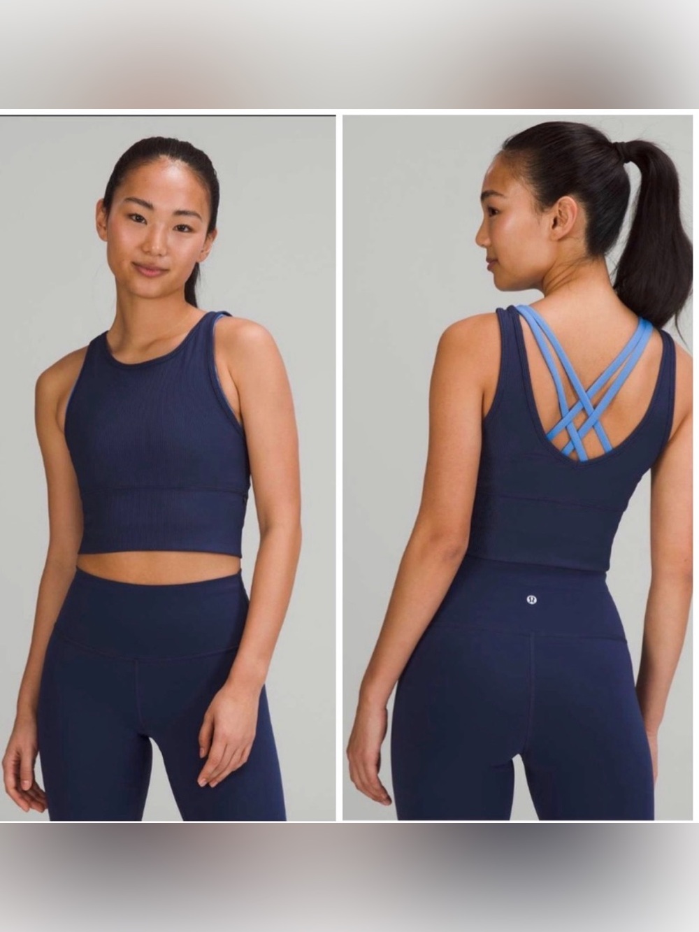 lululemon power pivot cropped tank, size 6